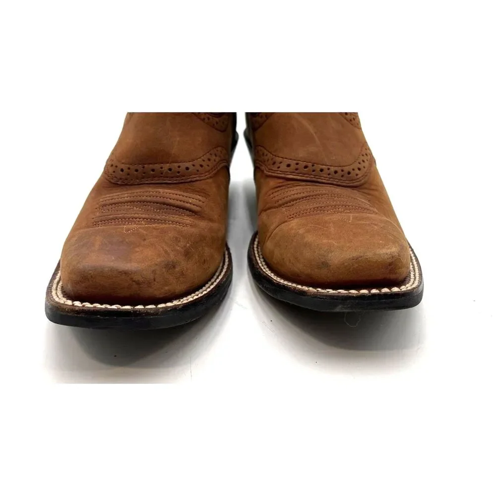 Ariat Women's 15840 Brown and Teal Leather Western Cowboy Boots Size 7.5B